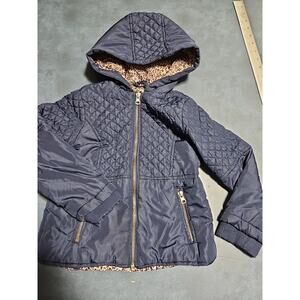 Toddler Girl Size 5T Years B Hip By Mr Jane Zip Blue Leopard Winter Jacket